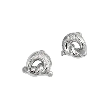 Juunngle Lab White Gold Plated Copper Stud Earrings Women's