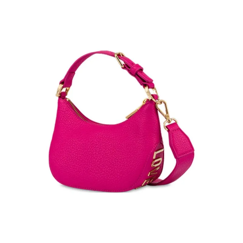LOVE MOSCHINO PU Saddle Bag Handbag Shoulder Bag Crossbody Bag Small Size Women's Fuchsia-1