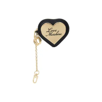 LOVE MOSCHINO Synthetic Leather Heart Shaped Bag Clutch Mini Women's Black
