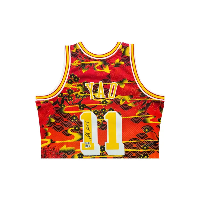 L's Creation Basketball Fan Supplies Mingwen Signature-HOF16 USASM Certificate Red And Yellow Color Scheme Unisex-3