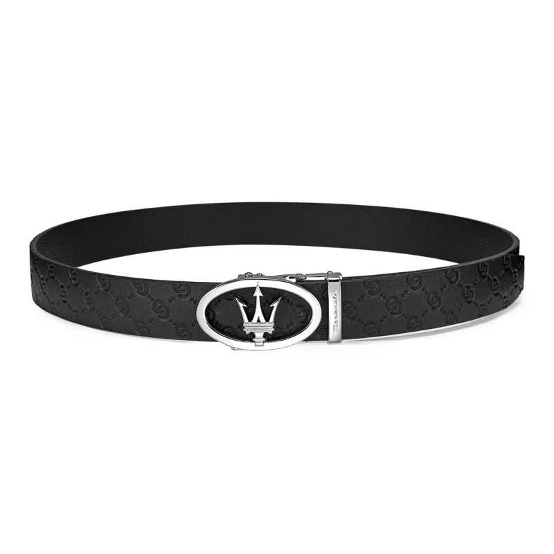 Maserati Cow Leather Belt Men's Width 3.5cm-0