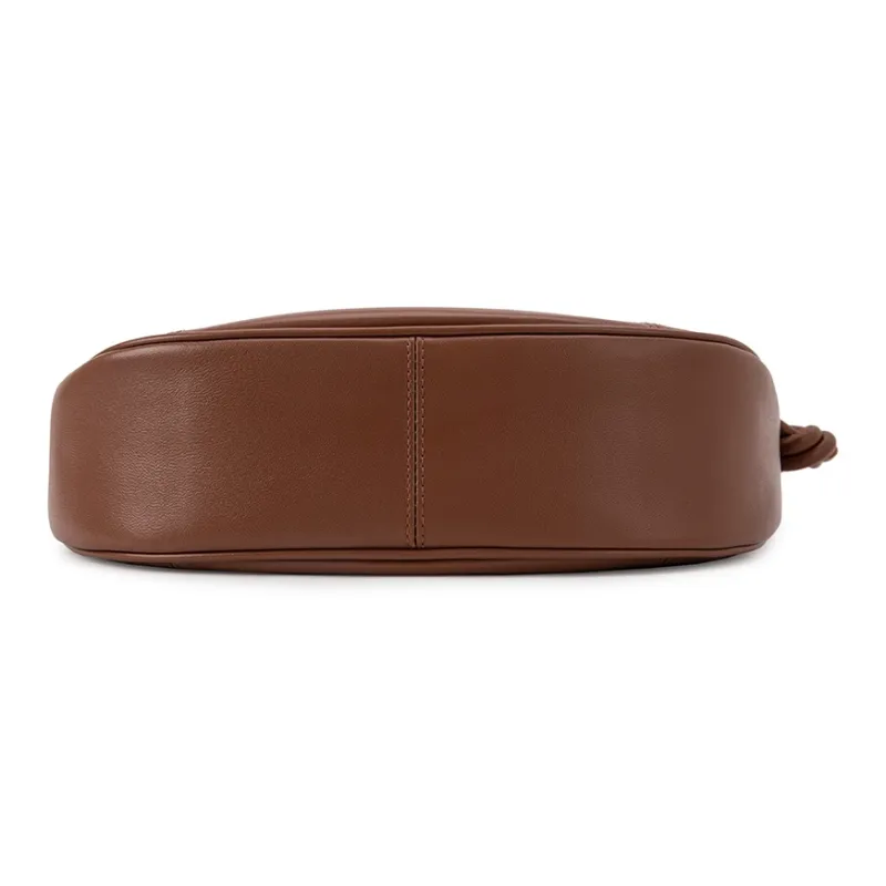 VENOF Cow Leather Dumpling Bag Shoulder Bag Small Size Women's Brown/Nordic Brown/Pall Black/Farouk Red-4