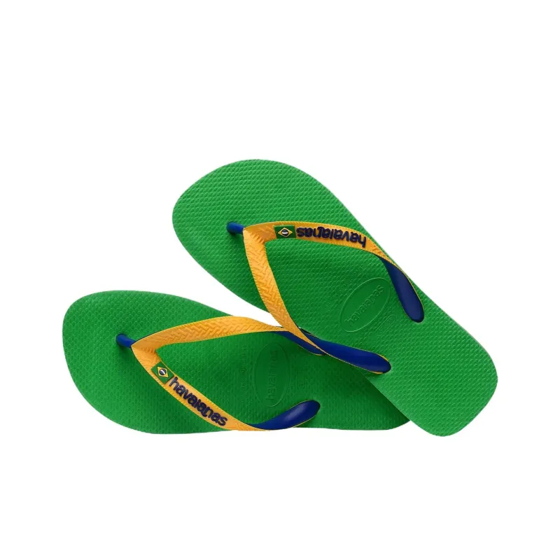 Havaianas Brasil Mi Rubber Sole Slip-Resistant Flip Flops Unisex Green-3