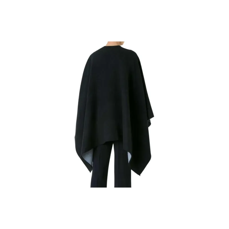 Burberry Women's Wool Check Poncho Cape Black-4