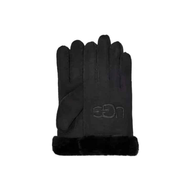 UGG Sheepskin Genuine Sheepskin Gloves Unisex Black-0