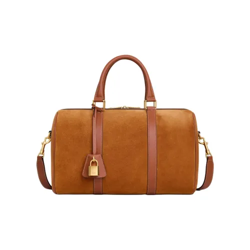CELINE Cow Leather Boston Bag Shoulder Bag Crossbody Bag Handbag Women's Smoke
