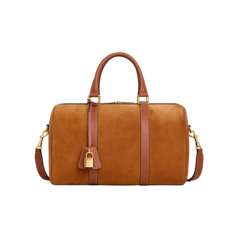 CELINE Cow Leather Boston Bag Shoulder Bag Crossbody Bag Handbag Women's Smoke-0