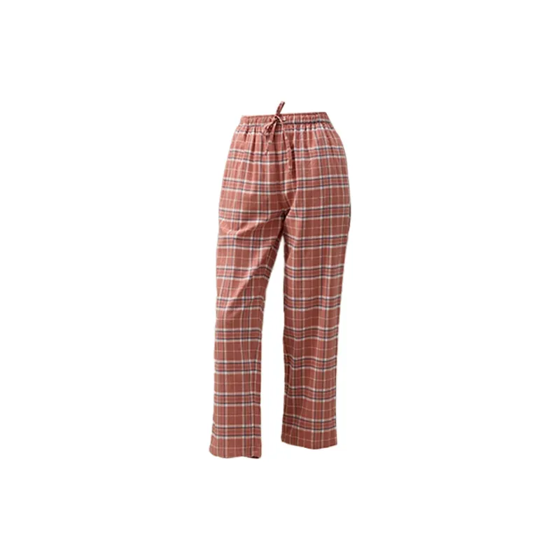 Top Melon Pajama Pants Women's Dark Pink Plaid-0
