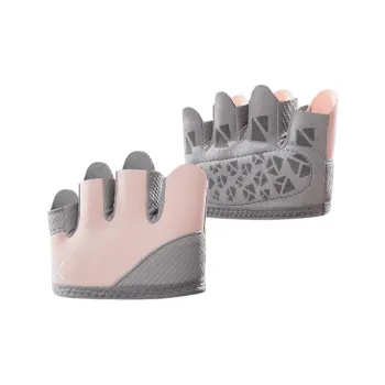 Keep Fitness Gloves Protective Abrasion Resistant Palm Guard Slip Resistant Light Gray Pink Female