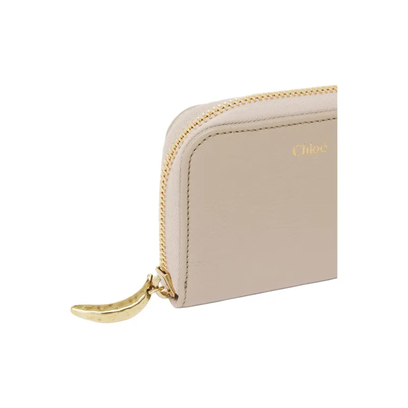 Chloe Grain Calfskin Coin Purse Women's Brown-4