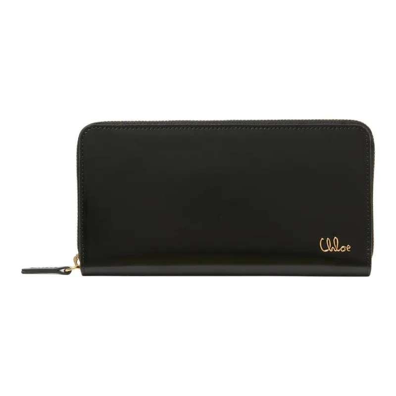 Chloe Bright Calfskin Wallet Women's Black-0