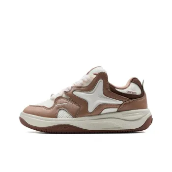 XTEP Star X Anti Slip Wear Resistant Low Top Skateboard Shoes Women's Brown White