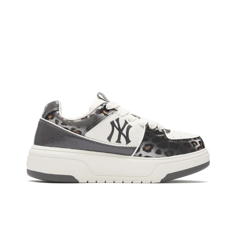 MLB Chunky Liner Anti Slip Wear Resistant Low Top Skateboard Shoes Unisex White Gray-1