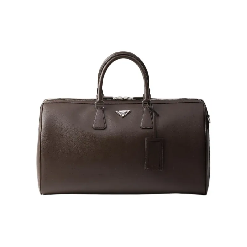 PRADA Leather One Shoulder Crossbody Portable Travel Bag Men's-0