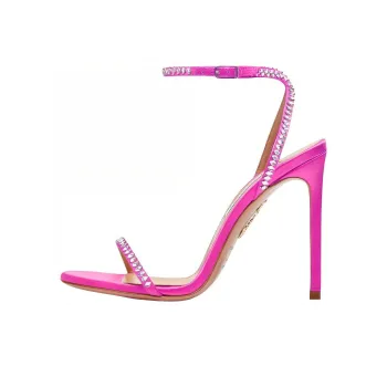 AQUAZZURA Olie Crystal Sandal 105 Strap Sandals Women's Pink