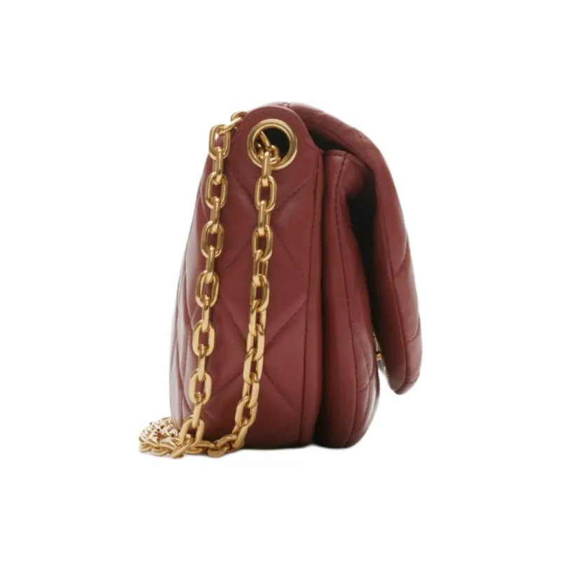 Burberry Lambskin Crossbody Bag Shoulder Bag Women's Rusty Red-1