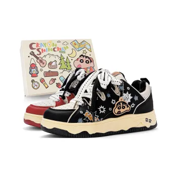 Crayon Shinchan Lightweight Breathable Height Increasing Low Top Skateboard Shoes Unisex