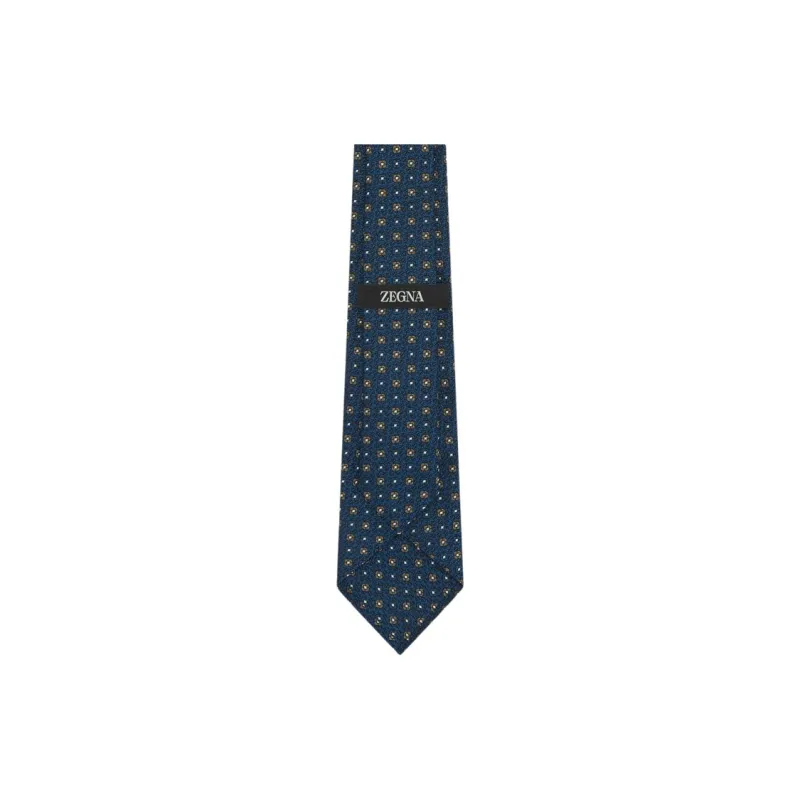 Zegna Silk Ties Unisex Blue Green-1