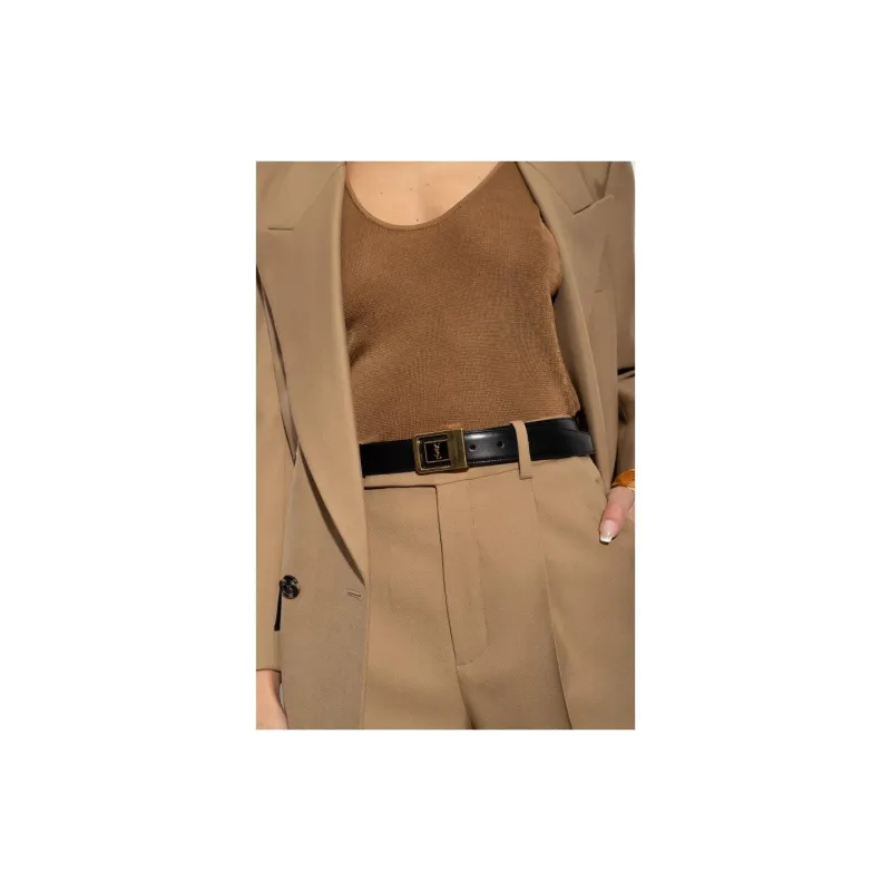 SAINT LAURENT La 66 Buckle Belt-4