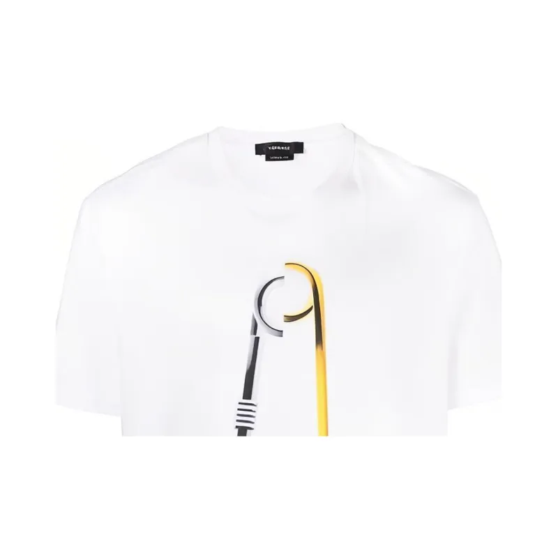 VERSACE SS23 Men Safety Pin Logo Printed Short Sleeve T-shirt White-5