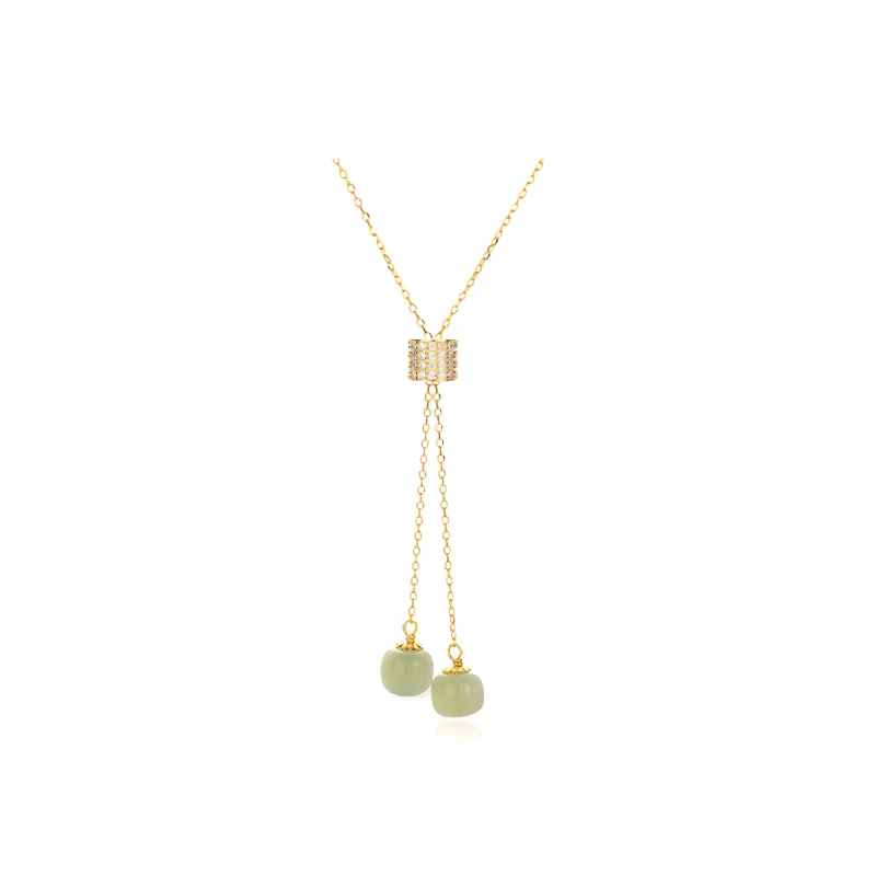 YUFANGCHUN Hetian Jade Necklaces Pale Greenish White Jade Women's-0