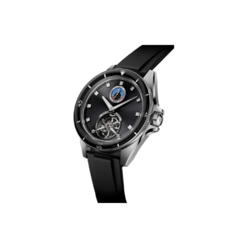 YEMA Wrist Watch Automatic Mechanical Movement Silicone Strap 43mm Black Dial Men's Watches-1