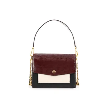 TORY BURCH Robinson Leather Portable Crossbody Bag Shoulder Bag Women's Brown Red