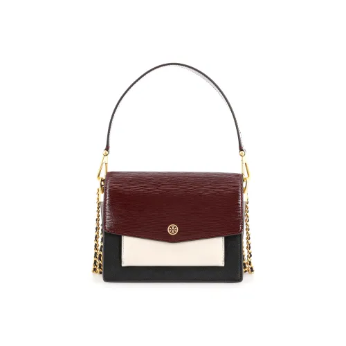 TORY BURCH Robinson Leather Portable Crossbody Bag Shoulder Bag Women's Brown Red