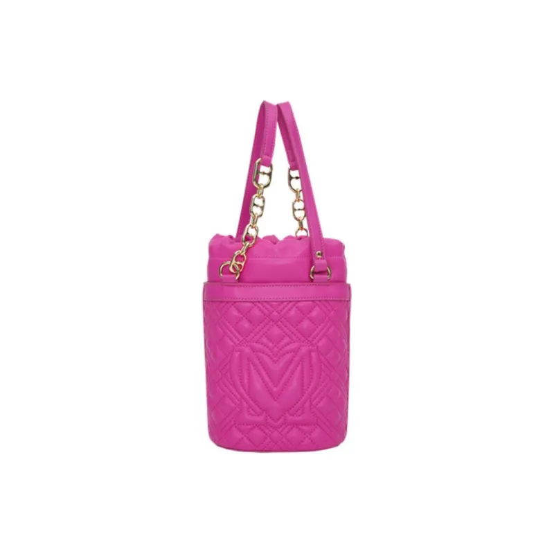 LOVE MOSCHINO Synthetic Leather Bucket Bag Handbag Shoulder Bag Small Size Women's Fuchsia-1