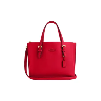 COACH Mollie Leather Tote Bag, Shopping Bag, Shoulder Bag, Handbag Medium Size Women's Red