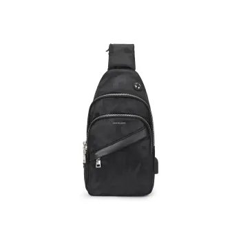 JEANSWEST Fabric Crossbody Bag Shoulder Bag Backpack Regular Men's Camouflage Black