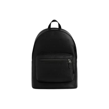 COACH West Cow Leather Backpack Unisex Black