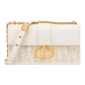 DIOR 30 Montaigne Cotton Shoulder Bag, Crossbody Bag Women's Milk White