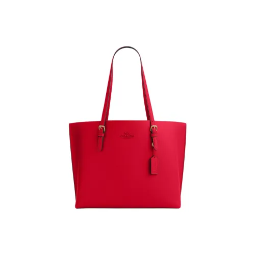 COACH Mollie Leather Twister Bag, Shopping Bag, Handbag, Shoulder Bag Large Size Women's Red
