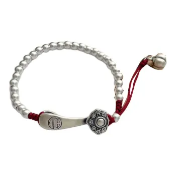 Stone Edge Poly 999 Fine Silver Pure Silver Bracelets Women's