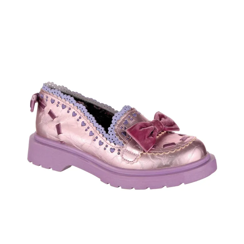IRREGULAR CHOICE Lacey Loaf Loafers Women's Pink Purple-2