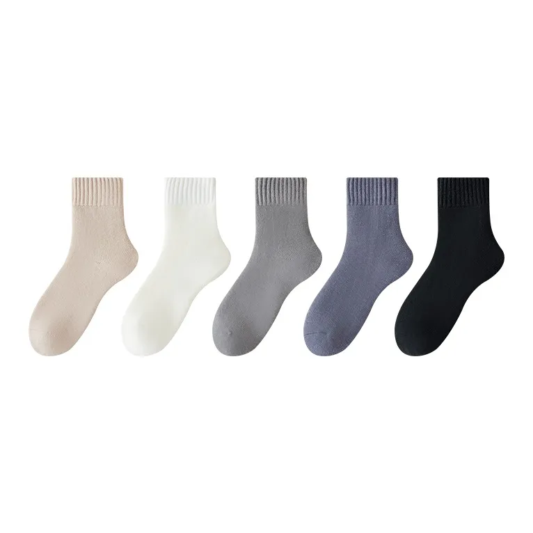 MIIOW Mid Calf Socks Men's 5 Pack Mixed Color-0