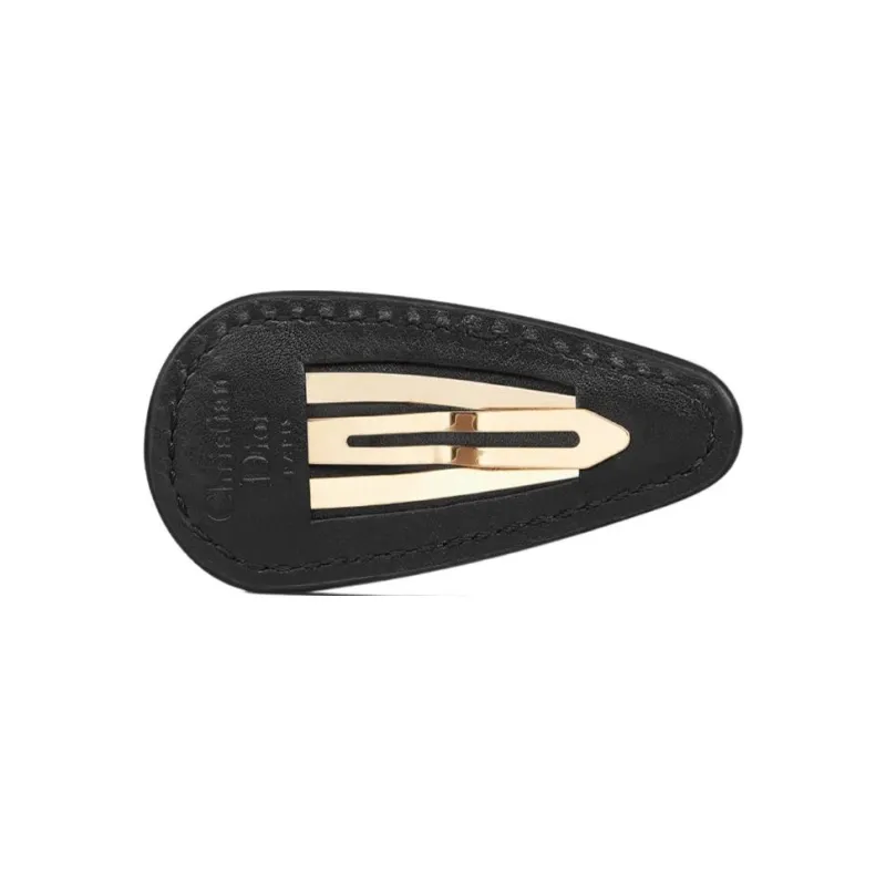 DIOR Calfskin Hair Clips Women's Black-1