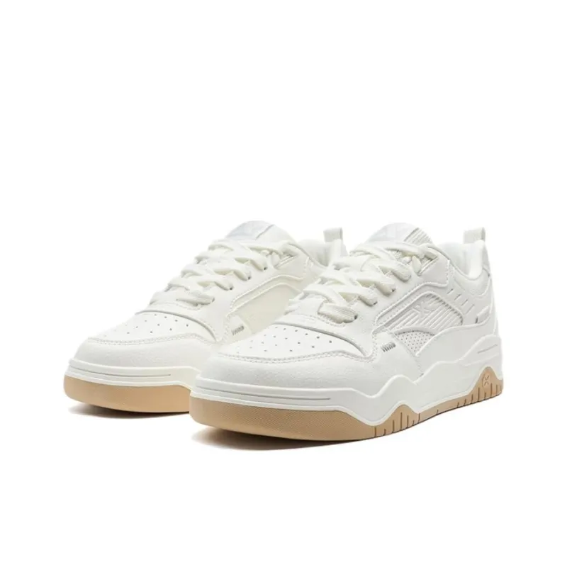 XTEP Abrasion Resistant Lightweight Slip Resistant Low Top Skateboard Shoes Women's White-2