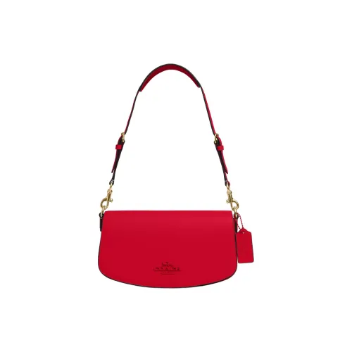 coach under Delicate Calfskin Handbag Shoulder Bag Medium Size Women's Red
