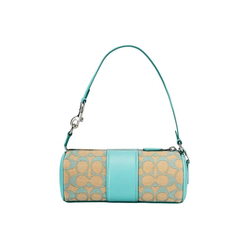 COACH Nolita Fabric With Leather One Shoulder Handbags Small Size Women's Green Multicolor-2