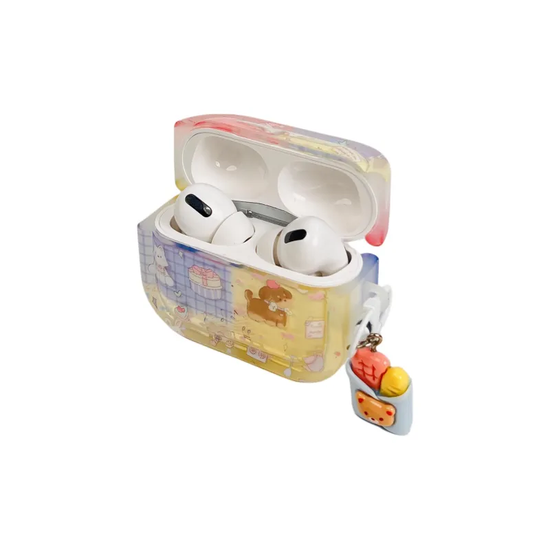 Sopi Compatibility With Apple AirPods 4/2/3/4th Generation/AirPods Pro/Pro 2 TPU Multicolor Cake Puppy Headphone Cases-2