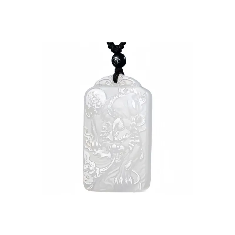 YUFANGCHUN Golden Silk Jade Carved Pendant Necklace Unisex-0