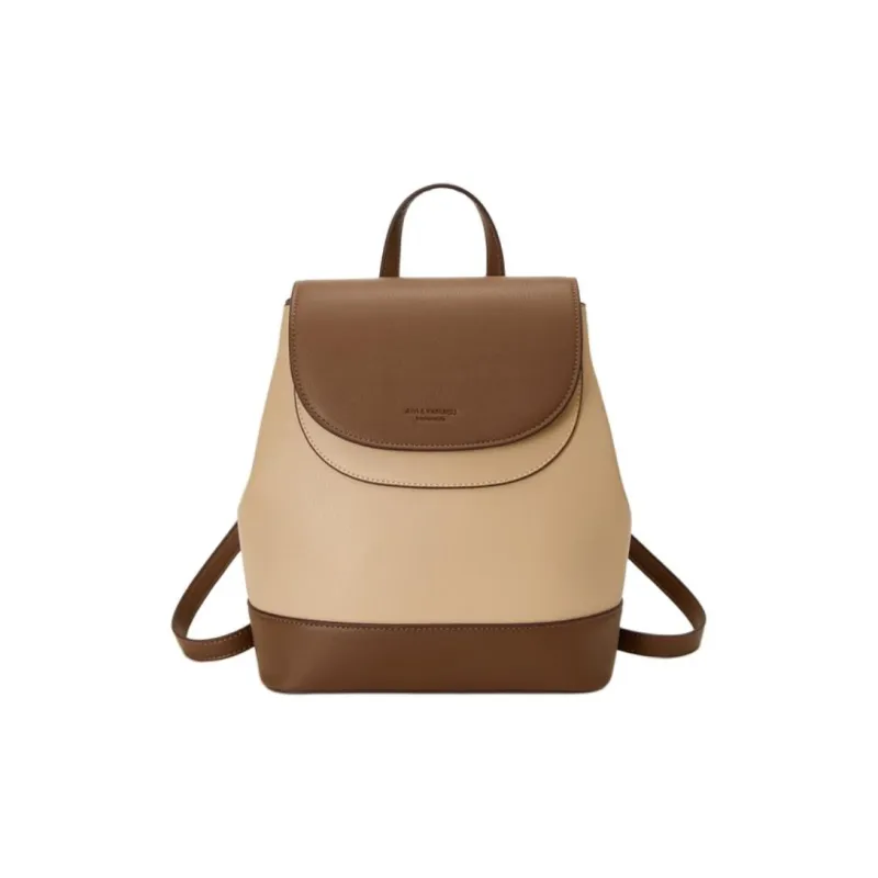 ZAVC PU Backpack Regular Women's Vanilla Yellow/White & Milk Tea/Khaki & Brown/Black-10