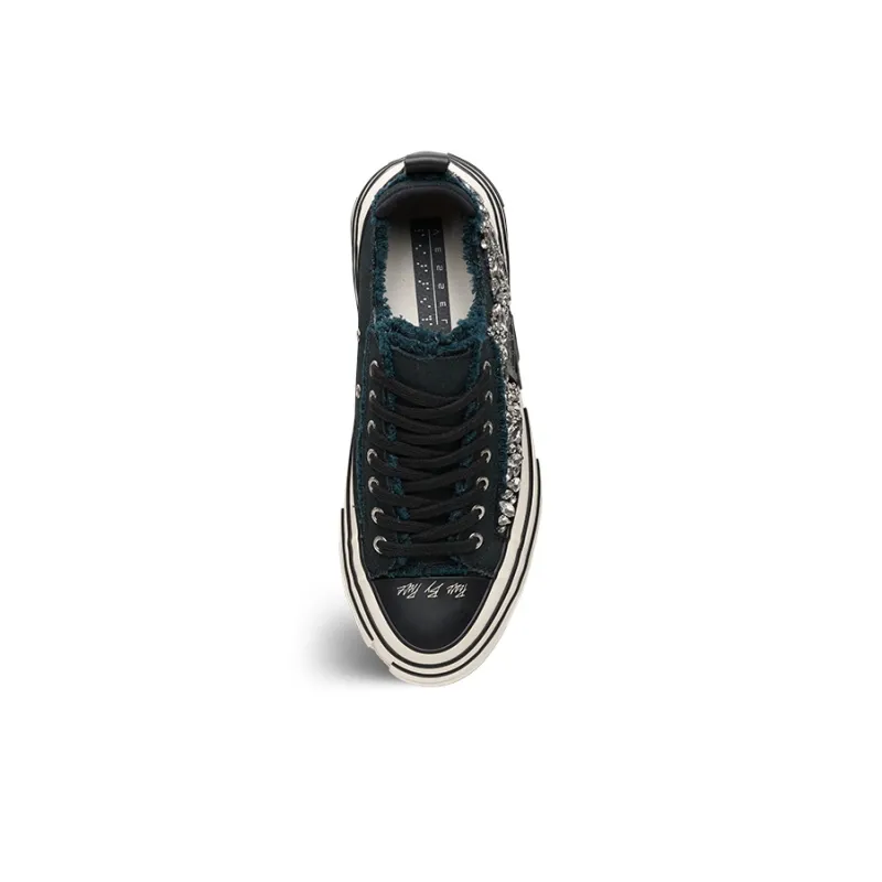 VESSEL Anti Slip Wear Resistant Low Top Canvas Shoes Unisex Black-3