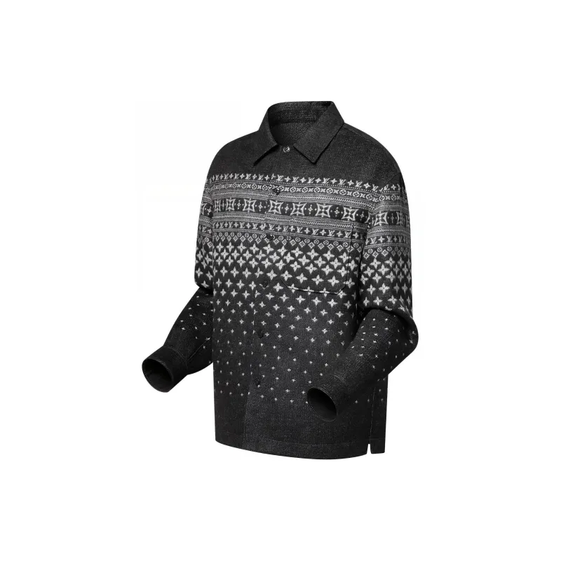 LOUIS VUITTON Silk Cashmere And Wool Blend Double Face Jacquard Overshirt-2