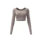 Peach Multicolor Long-Sleeved-Cream Skin Tone & Purple