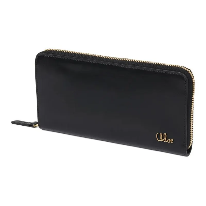 Chloe Bright Calfskin Wallet Women's Black-1