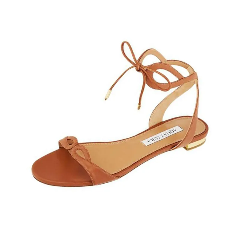AQUAZZURA Tessa Strap Sandals Women's Brown-3