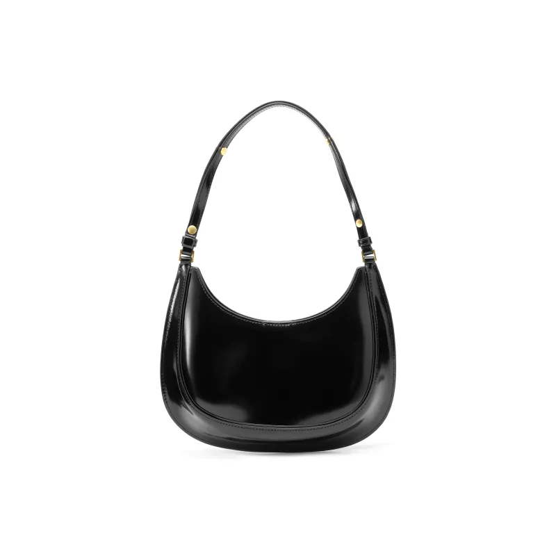 TORY BURCH Robinson Cowhide Leather Crescent Bag Handbag Shoulder Bag Women's Black-2